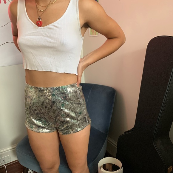 OPD NY money sequin shorts XS-S - Picture 1 of 3